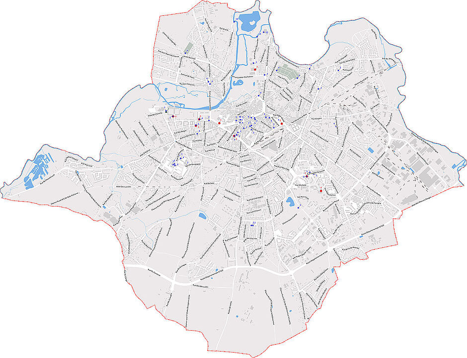 Carte des parkings à vélos à Châteauroux