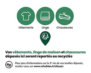 Vos vêtements, linge de maison et chaussures sont reportés ou recyclés