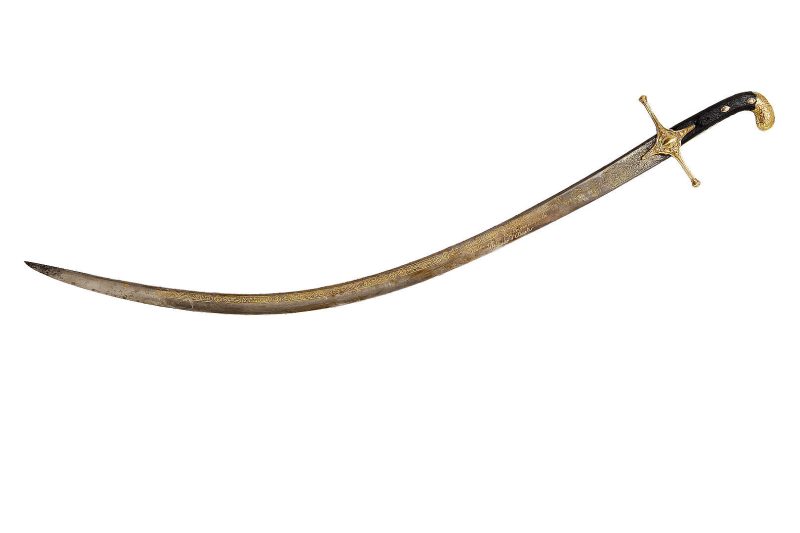 Sabre d’Aboukir, bois, cuir et métaux, vers 1799. (794.1)