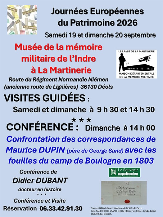 Journées européennes du patrimoine au Musée de la mémoire militaire de l'Indre